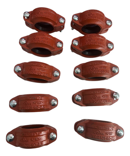 Cople Ranurado De 2 Pulgadas 10 Piezas