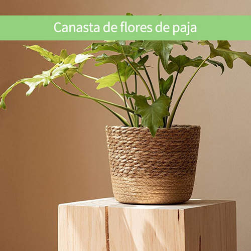 Contenedores De Almacenamiento,maceta Tejida, Cesta, Natural