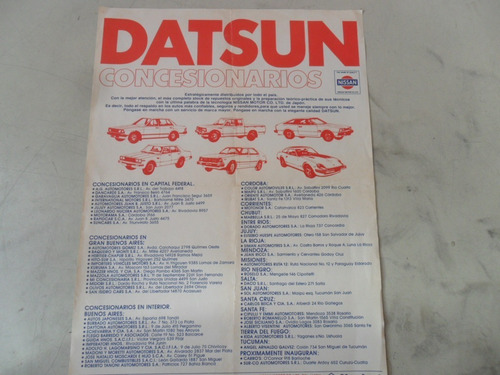 Folleto Datsun Antiguo 280zx Nissan Antiguo No Manual 1978