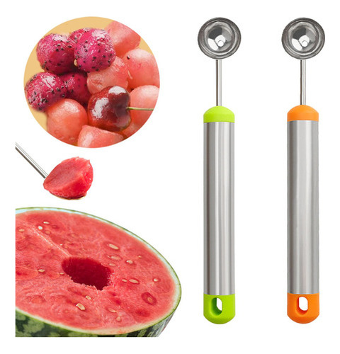 Cuchara Para Helado Fruit Melon Baller Spoon, Color Verde [u