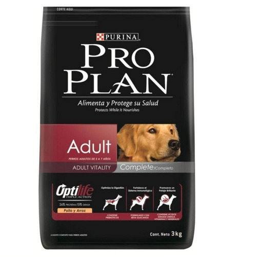 Alimento Para Perro Pro Plan Complete Con Optilife 3kg 