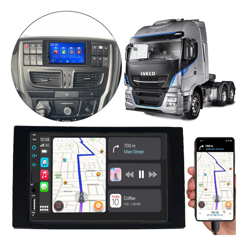 Kit Multimidia 7 Polegadas Iveco Hi Way 17 18 19 20 21 22 23