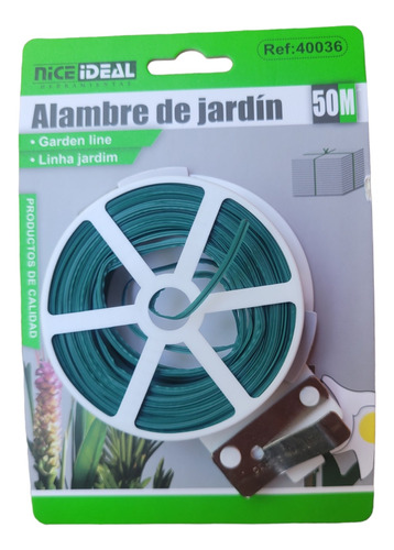 Rollo 50 Metros Alambre Amarra Plantas Rosas Plastificado. 