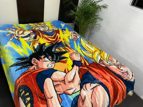 Increíble Cobija Goku Super Sayayin Multicolor 190x20 De Alt