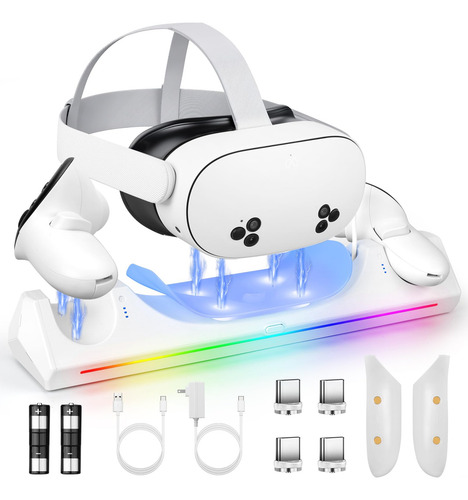 Base De Carga Vr Para Oculus Quest 3s/quest 3 Con Baterías