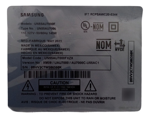 Boton + Modulo Wifi Samsung Un55au7000f Wc-1730m (Usado)