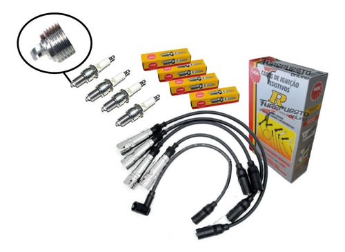 Kit Cables Y Bujias 1e Ngk Vw Polo Caddy Seat Inca Con Gnc