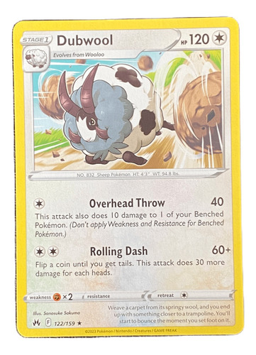 Dubwool Carta Pokémon Original Tcg Inglés