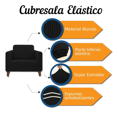 Protector Cubre Sala Elástico Ajustable Strech Fit 3 Pzas