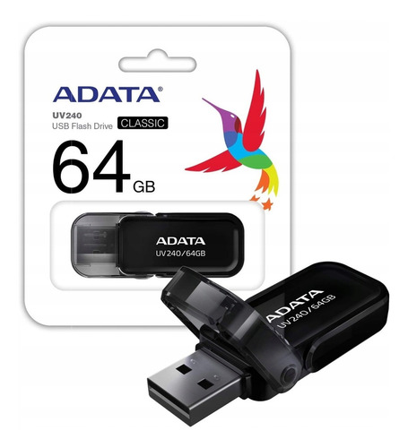 Memoria Usb 64gb Adata Uv240 2.0 Negro