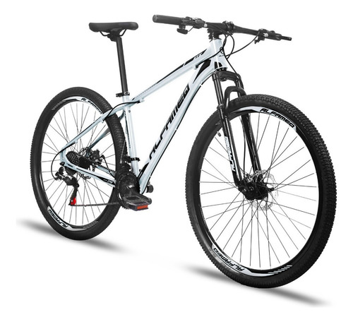 Bicicleta Aro 29 Alfameq Atx 21v Cambio Shimano Freio Disco Cor Branco/preto Tamanho Do Quadro 17