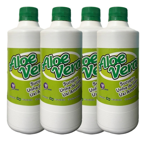 Kit 4 Aloe Vera Composta Pronta Para Consumo 500ml