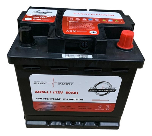 Bateria Leoch 12v 80amp Star Stop 50ah 570cca Derecha