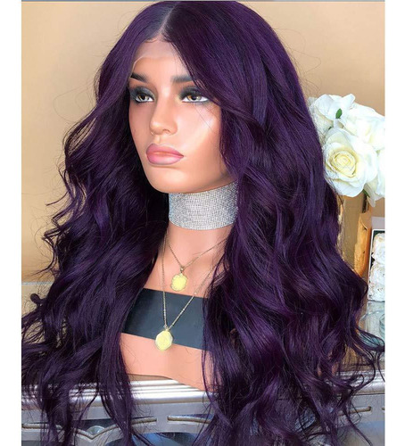 Peruca De Festa B 70 Cm Cabelo Roxo Natural 1
