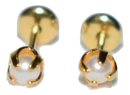 Aritos Abridores Perno Oro 18k Perla Grifa Grande C H Enivios Gratis