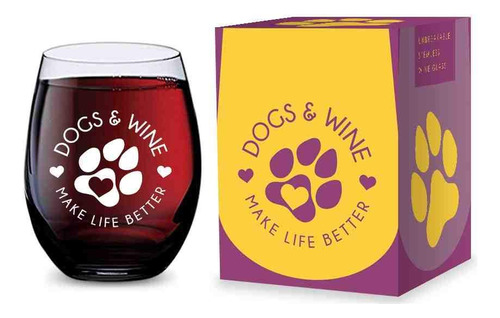 Gsm Brands Vaso Vino Tallo Para Amante Perro Hacen Vida Apto