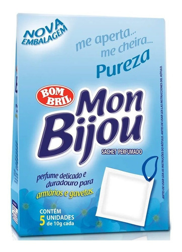 Sachê Perfumado Mon Bijou P/ Armários Gavetas 5un De 10gr