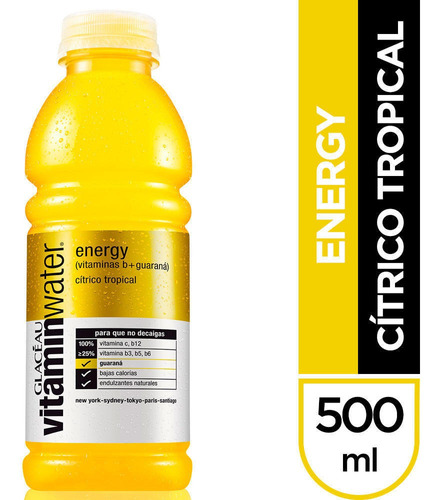 Glaceau Vitaminwater Energy  Botella 500cc