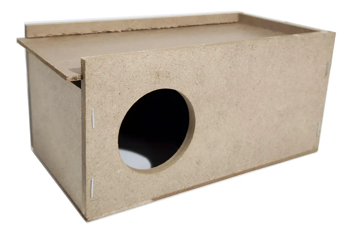 Ninho de Madeira Para Periquito Luxo em MDF 21x10x10 cm