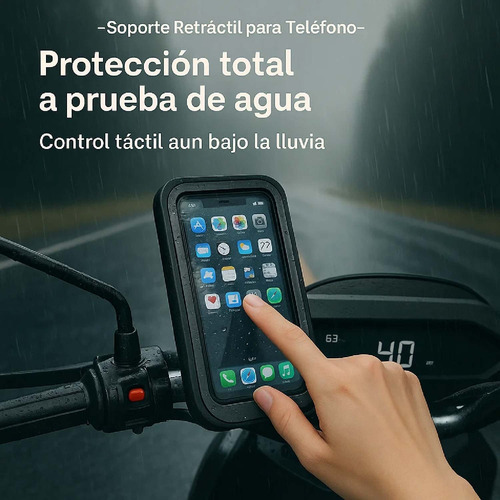 Base Celular Soporte Para Moto Bicicleta Impermeable Espejo Retrovisor