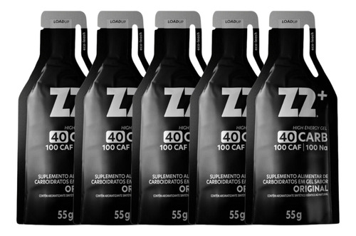Energy Gel Z2 Load Up+ 40 Cafeina Carb Box 5 Unid Sachê 55g Sabor