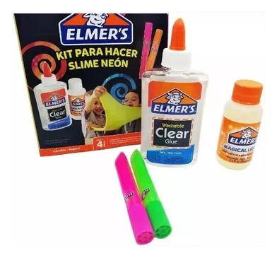 Kit Para Hacer Slime Neon Elmers 4 Piezas