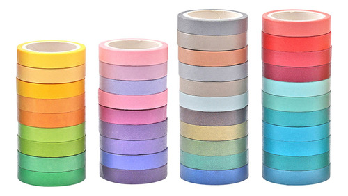 Juego De Cintas Washi 40 Rollos, Cinta Colorida Pegatina Arc