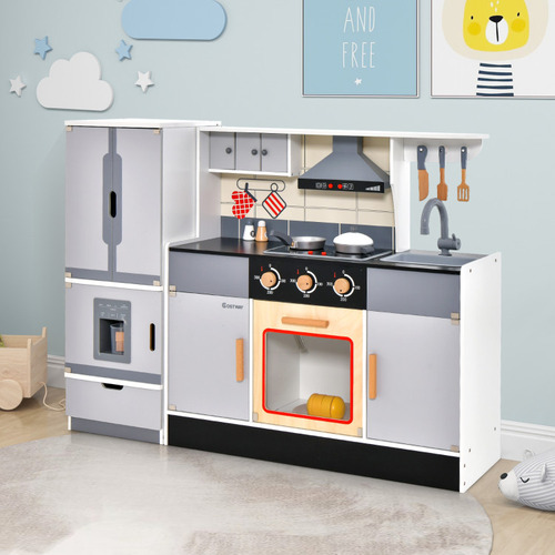 Cocina De Juguete P/ Niños Con Campana Y Refrigerador Gpl