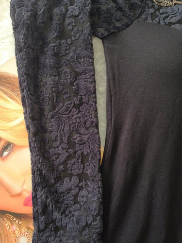 Vestido Preto Com Veludo Tam P