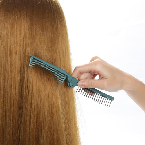 Peine De Pelo Plegable Giratorio De Doble Cabeza Mini Peine