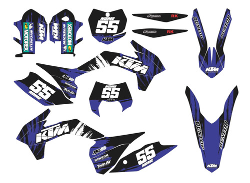 Adesivo Moto Cross Trilha Ktm Sx F 13-15 Riscos Roxo Lm177