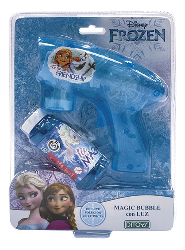 Imagen 1 de 9 de Frozen Burbujero Automatico Pistola Lanza Burbujas C/ Luz Ed