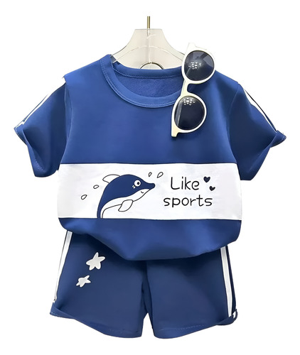 Conjunto Para Bebe Niño Playeras Y Pantalones Cortos Algodón