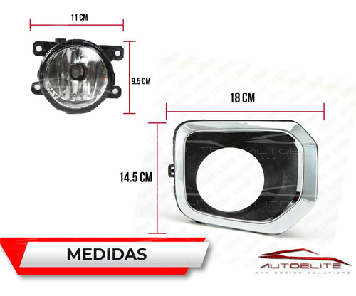 Imagen 3 de 10 de Kit Faros Niebla Toyota Tacoma 2016 2017 2018 Bisel Cromado
