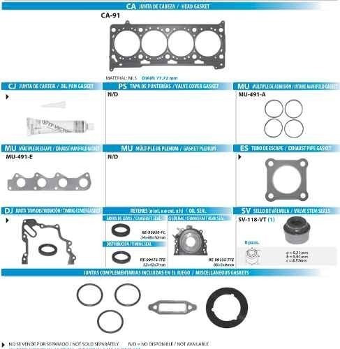 Juntas De Motor Lupo Polo Crossfox Sportvan 1.6 03-07 