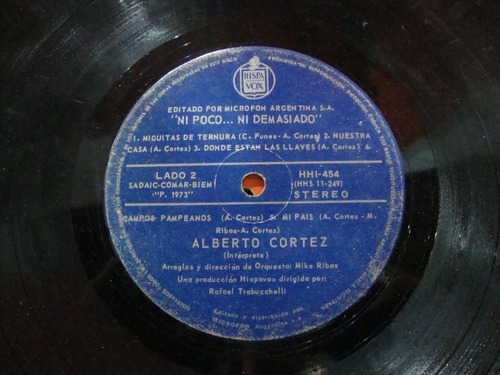 Sin Tapa Disco Alberto Cortez Ni Poco Ni Demasiado M0