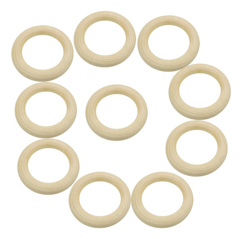 20 Peças Anel De Loop De Madeira Natural Material De