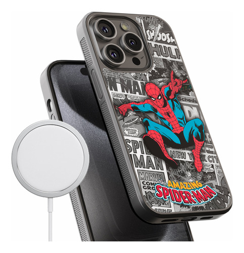 Funda Para iPhone Magsafe Spiderman Vintage Comics