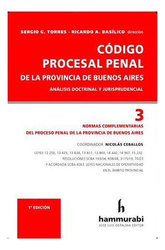 Codigo Procesal Penal De La Provincia De Buenos Aires Tomo 3