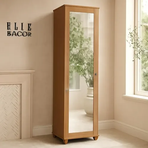 Armário Sapateira Multiuso J&a Móveis Marrie Com Espelho 1 Porta Nature