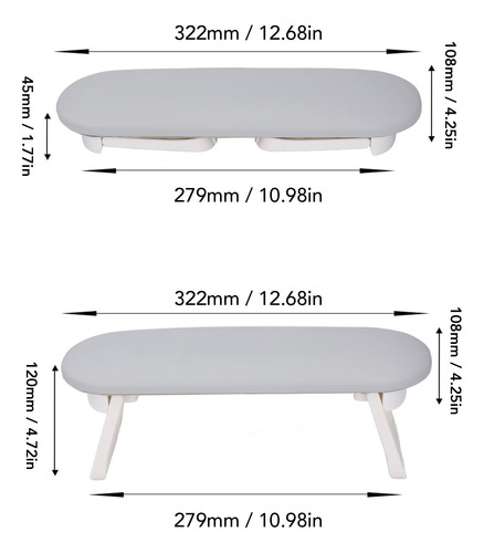 Cojín De Piel Sintética Para Uñas, Reposabrazos, Plegable Y