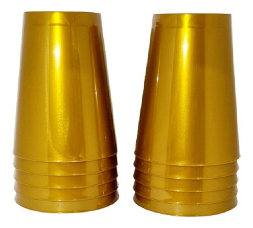 Copo Acrílico Resistente 300ml Dourado Ouro - 10 Unid