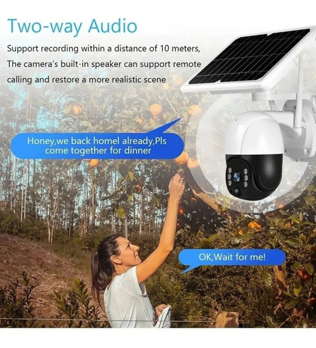 Imagen 8 de 8 de Cámara Ip Solar Seguridad Wifi Exterior Hd 1080p
