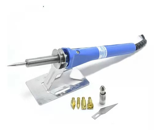 Pirograbador Vt-power Zd707a. Madera Cuero Papel. Set De 6 Piezas, Cutter Y Soporte incluidos