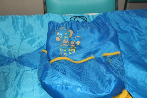 Saco De Dormir Infantil Azul Leão Com Ziper Bag Sacola
