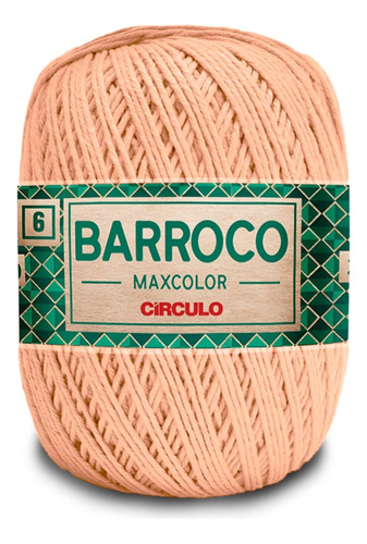 Fio Barroco Maxcolor Crochê Circulo 452m 400g N°6 (tex885) Cor 4224 - Peach Fuzz