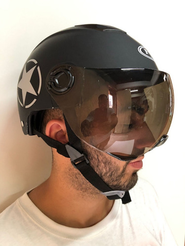 Imagen 3 de 5 de Casco Moto Ideal Scooter Estilo Piloto Aviador