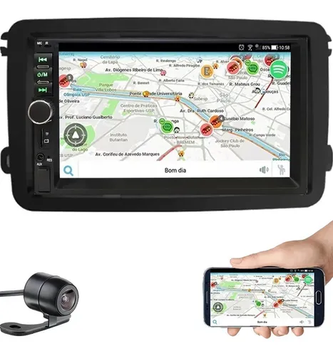 comprar Central Multimídia Mp5 Automotivo Espelhamento Android Ios 