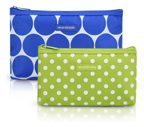 Kit De Necessaire De 2 Peças Dots Descolada Jacki Design Cor Azul