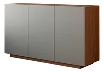Comprar Modular Vajillero Mueble Comedor 140cm De Largo. Color Nogal Frente Gris Cuba